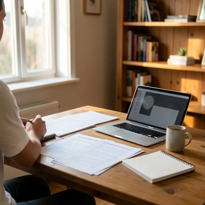 Formateur indépendant préparant sa session de formation dans un petit bureau